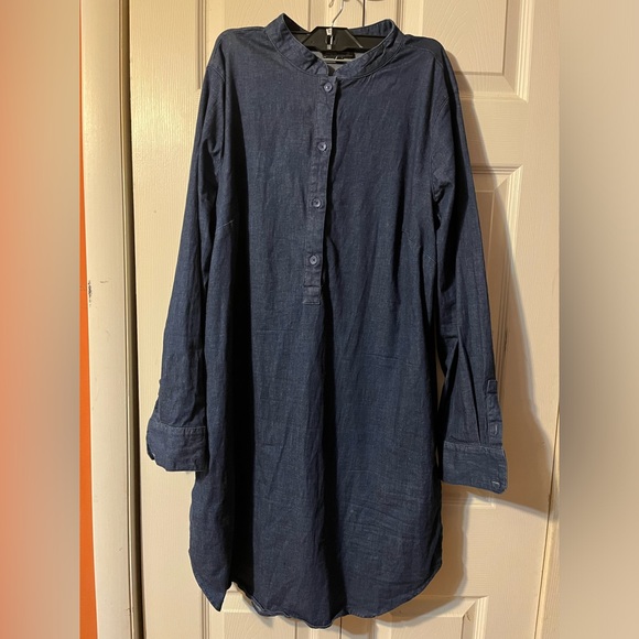 Universal Standard Denim Shirt Dress. Oversized Size Small - Picture 4 of 11